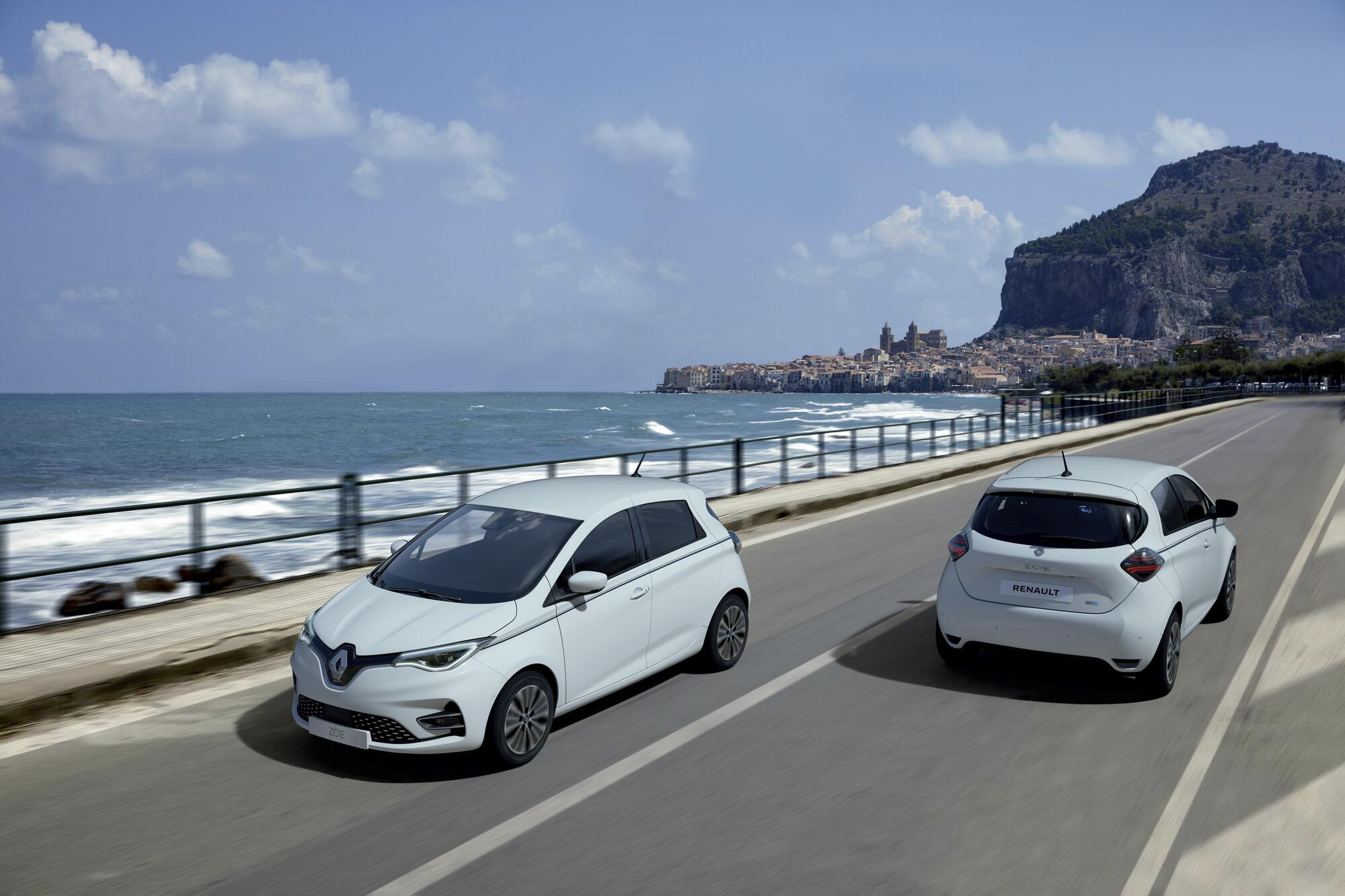 Renault zoé roulant en board de mer